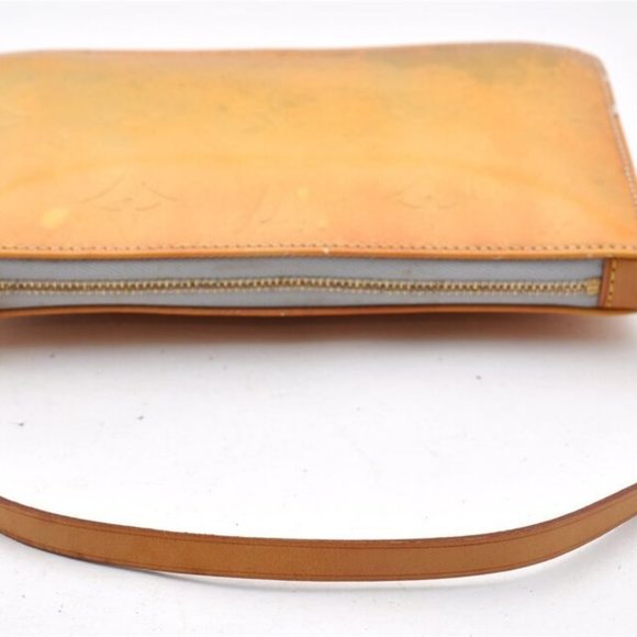 Authentic Louis Vuitton Vernis Lexington Hand Bag Pouch Yellow M91056 LV 5057I - Picture 15 of 16